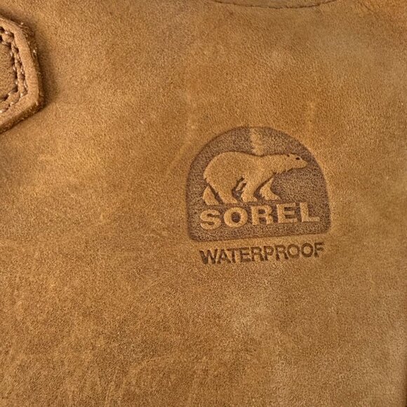 Sorel Womens Waterproof Duck Boots Size 6 Tan Leather & Rubber - Picture 7 of 9